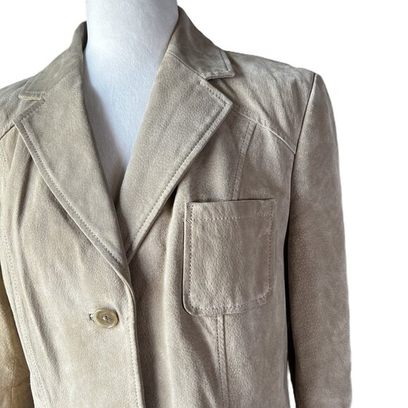 Style & Co. Suede Blazer (Size L) Quiet Luxury Statement Edgy & Elegant Suede - Picture 2 of 12